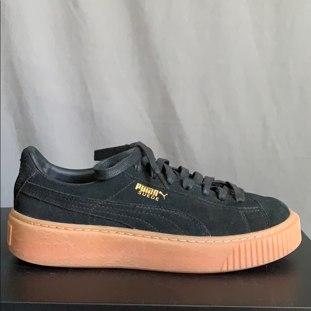 Black Platform Suede Puma Shoes